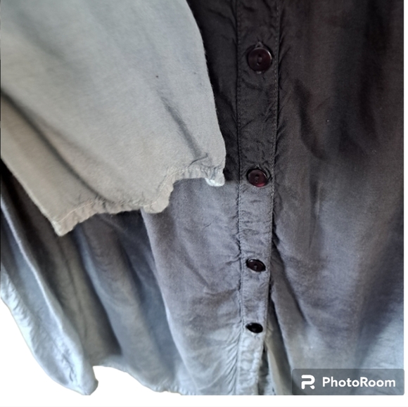 Westbound Black Gray Ombre 3/4 sleeve button down blouse shirt Sz L - Picture 4 of 6